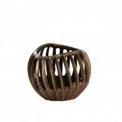 TEALIGHT CHA ANTIQUE BRONZE BLACK 